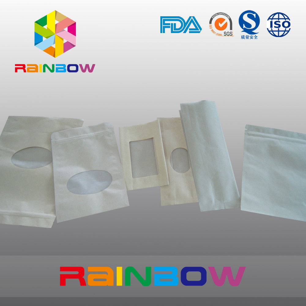 Мешок Брайна Kraft бумажный стоит вверх упаковывая мешок с застежкой -молнией, Ziplock мешком для конфеты/еды