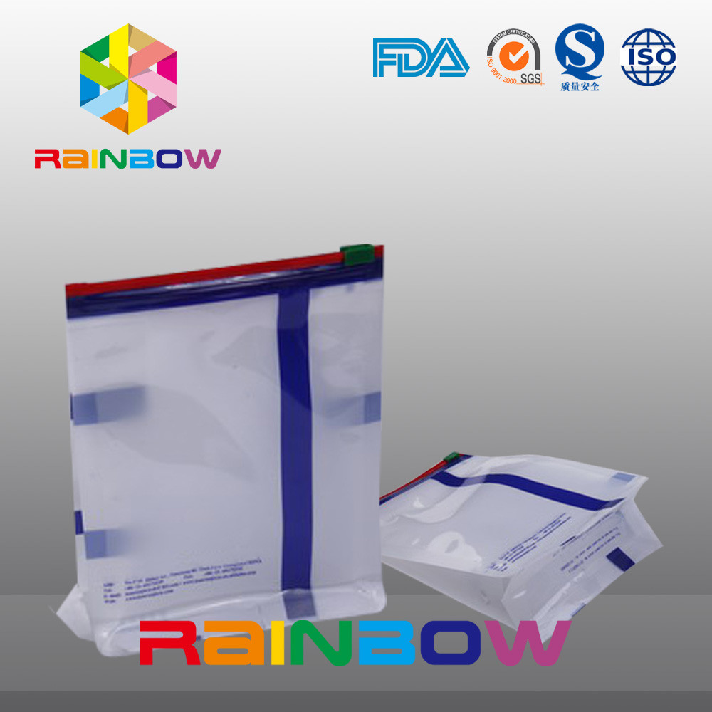 Мешок Gusset плоского дна уплотнения Qual изготовленного на заказ размера белый с Ziplock скольжения для упаковки еды