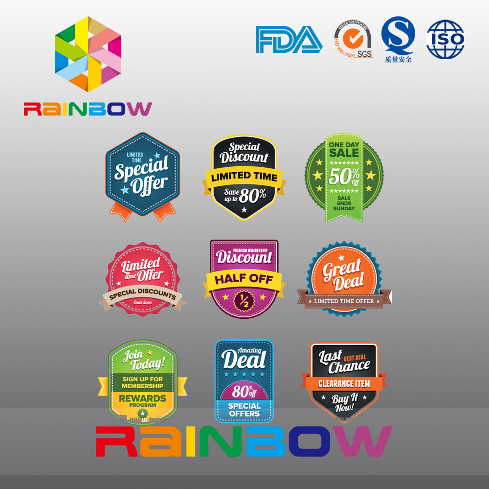 Бумажный ярлык бумаги стикера магнита, скачками ярлык вина шелковой ширмы для здоровой еды