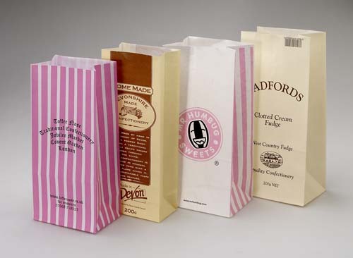 Подгонянные мешки Kraft логоса бумажные принимают отсутствующие быстро-приготовленное питание/хлеб/хозяйственную сумку