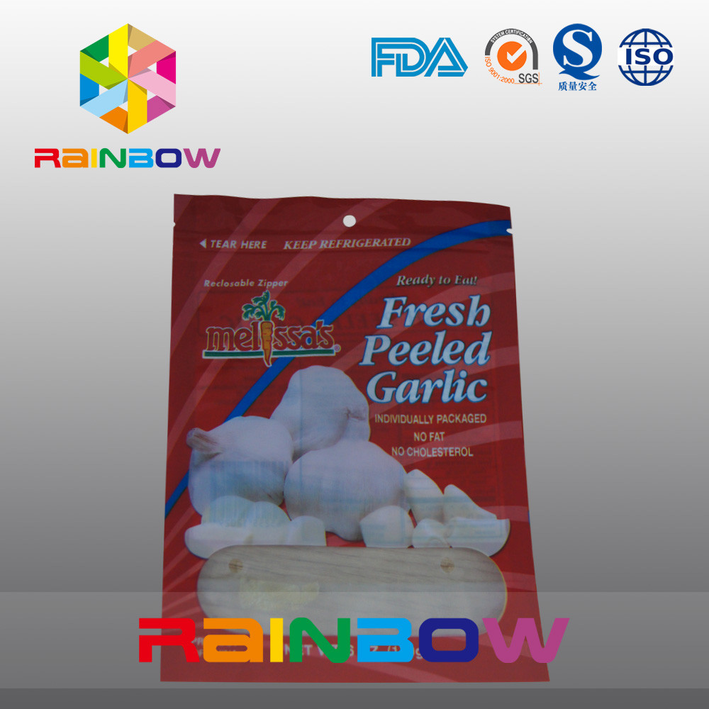 Красный и белый мешок окна Mylar пластичный с верхней частью застежки -молнии для еды/свежего Pleeled Garllic