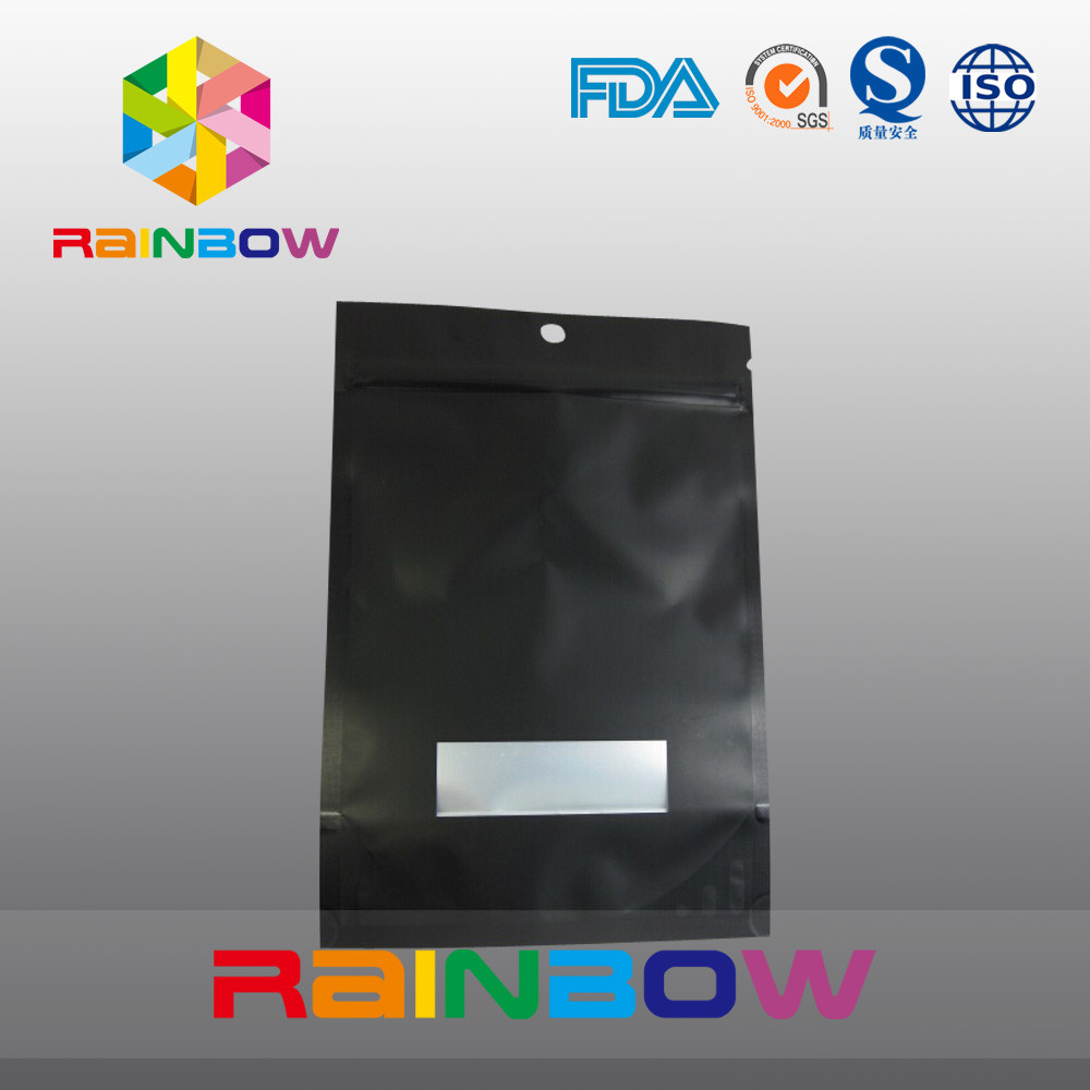 Подгонянная алюминиевая фольга 2oz выровняла черный Matt стоит вверх мешок кофе с клапаном