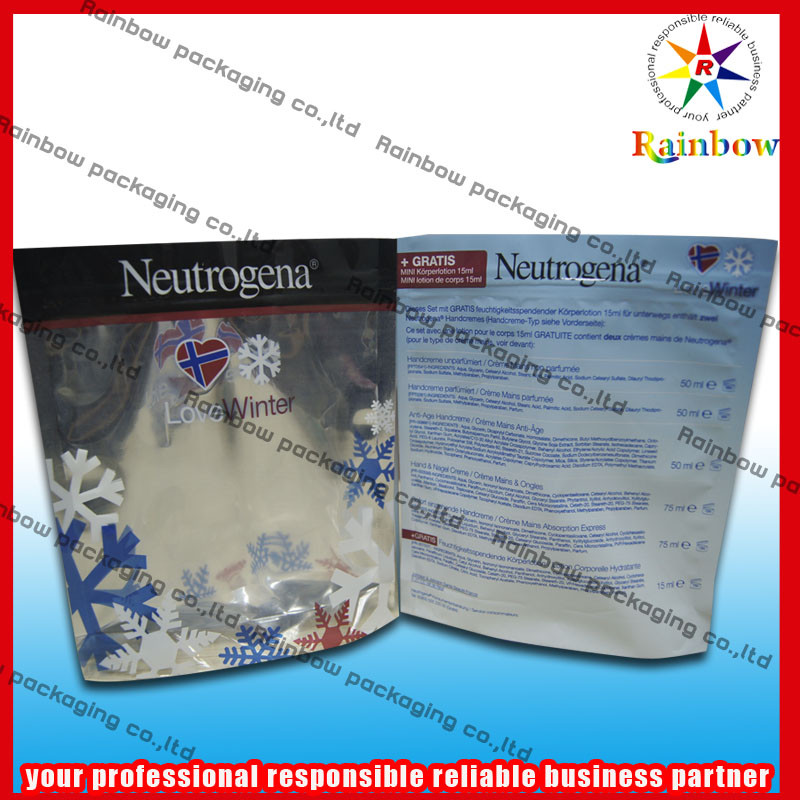 Фольга стоит вверх косметический упаковывая мешок рециркулированный с Ziplock для порошка перлы