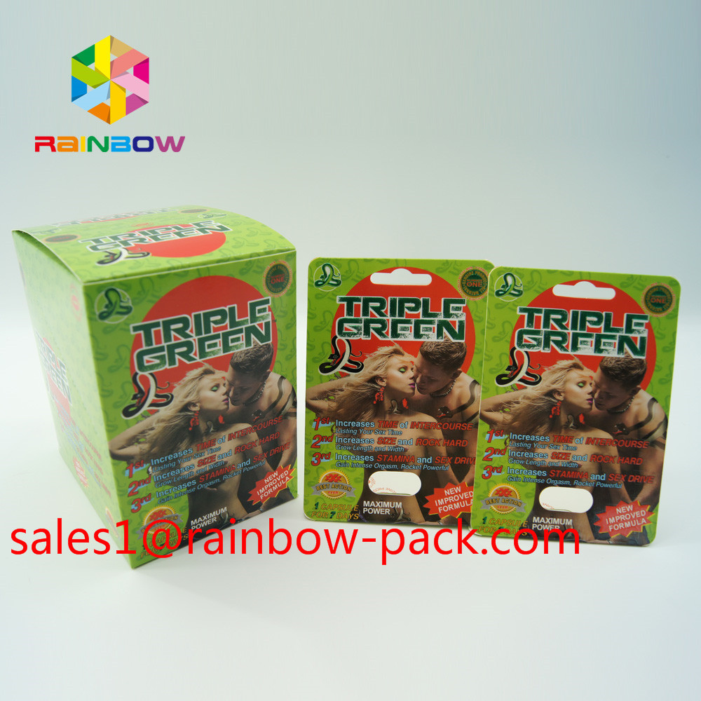 Таблетки повышения секса коробки дисплея черной мамбы упаковывая карту 3Д производят эффект таблетка секса