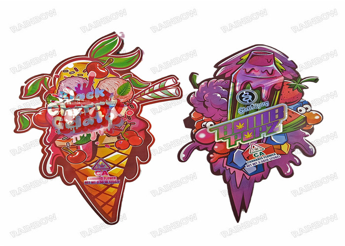 3.5g умирают отрезали сумку Mylar молнии упаковки еды съестной Holograph незаконной особенной формы пластиковую