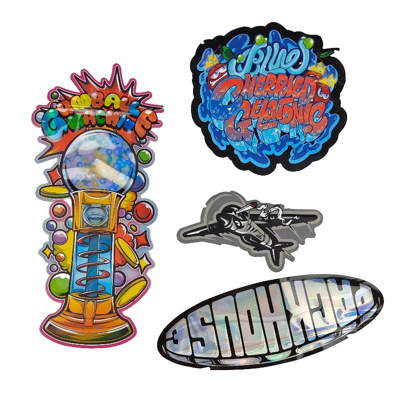 Изготовленное на заказ 3.5g - сияющий Hologram 28g умирает отрезок Mylar кладет особенную форму в мешки для печенья силы еды