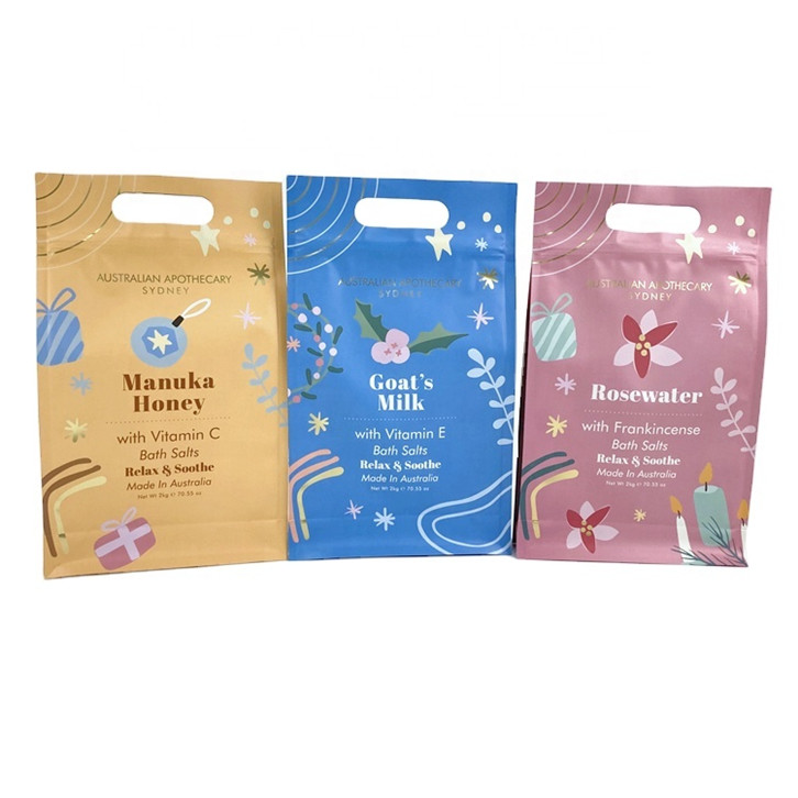 Цифровая печать на заказ Специальный маркировка Спа-подарок Естественная Эпсомская соль Соль для ванны Упаковочная сумка Mylar Bag для 250г скраб для тела