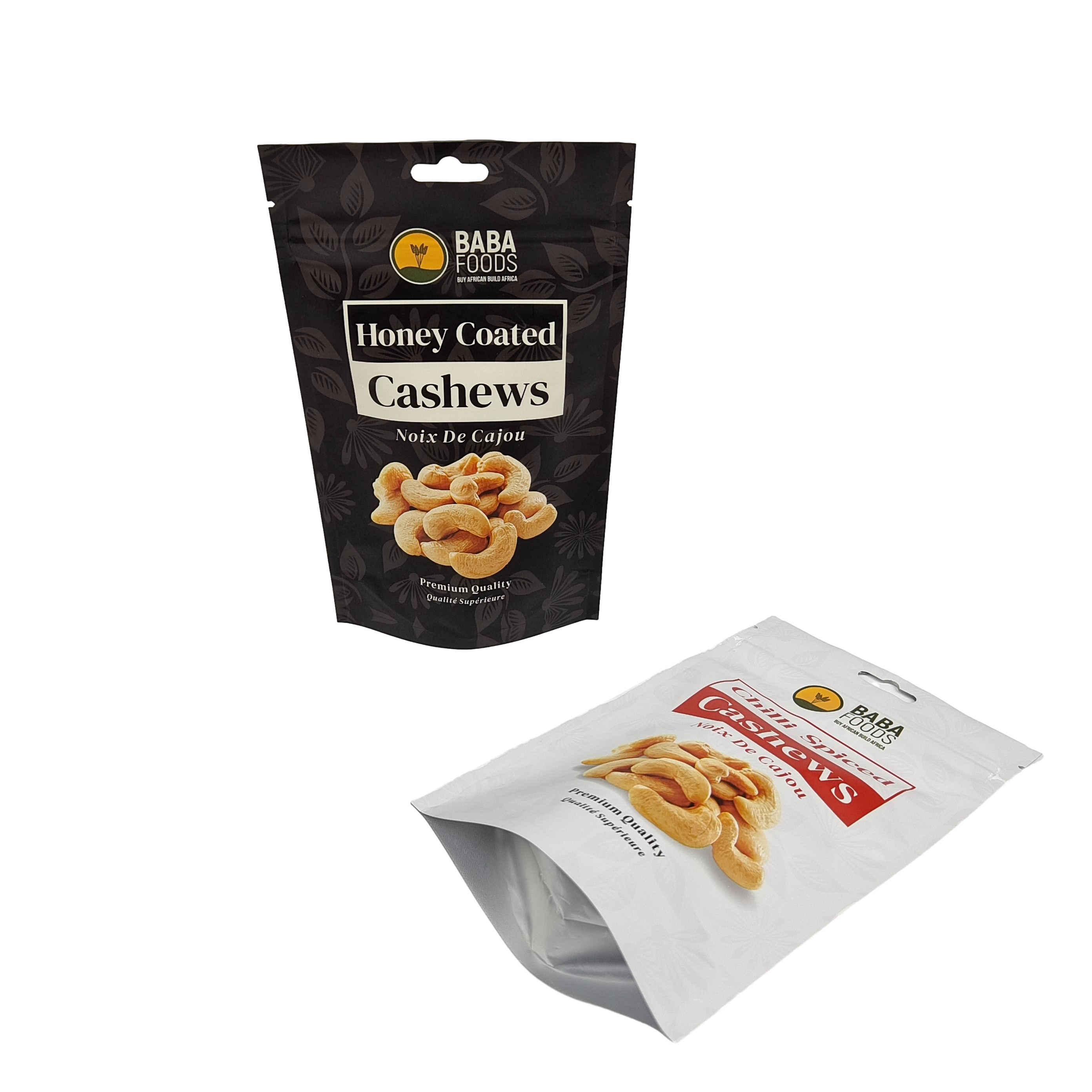 Заказные перезамыкаемые закуски пищевые упаковки Zipper Bags Stand Up Cashew Nuts Packaging Zipper Bag