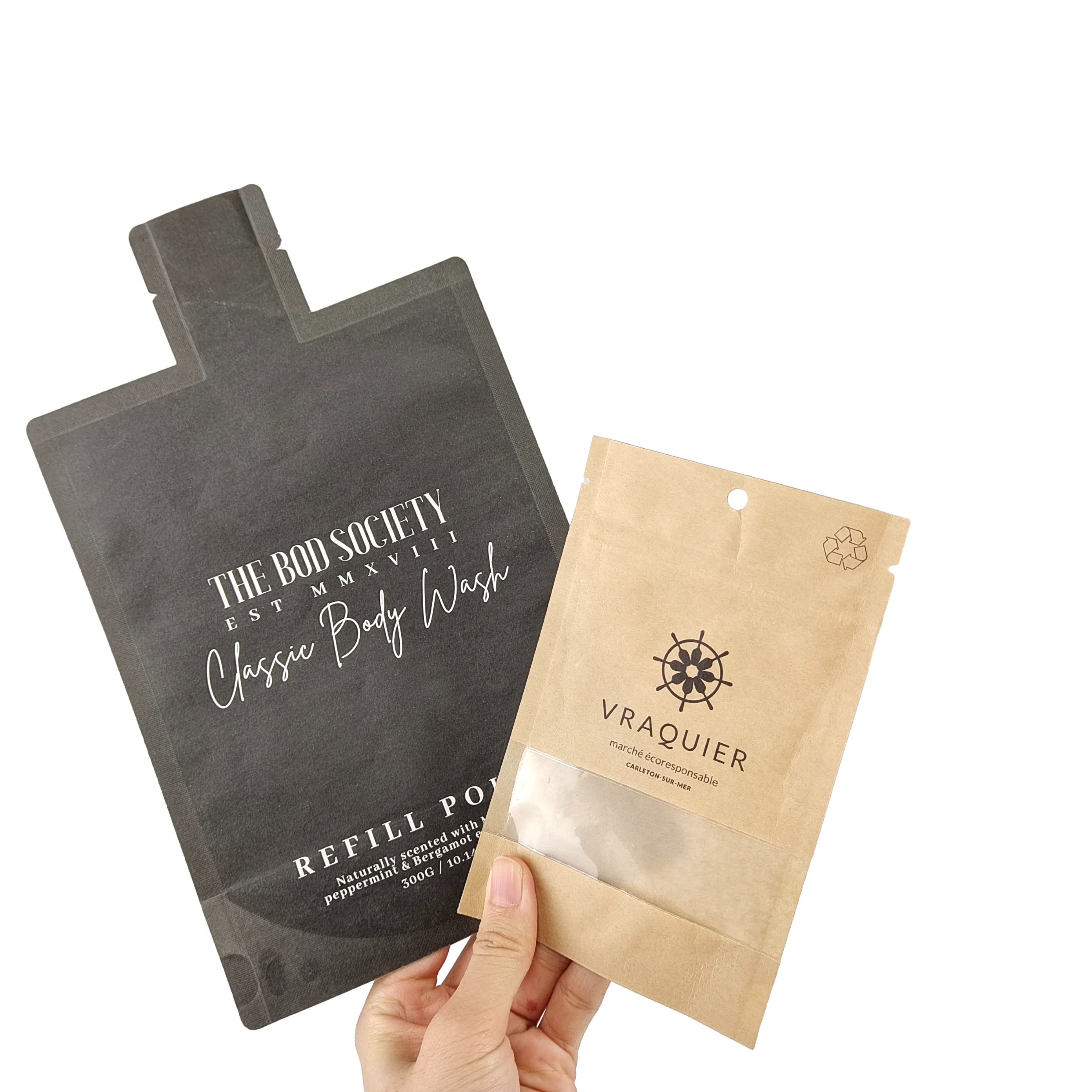 Плоская запахоустойчивая металлическая фольга из ореха Mylar Heal Seal Bags Pouch Frosted Window Texture с висячим отверстием