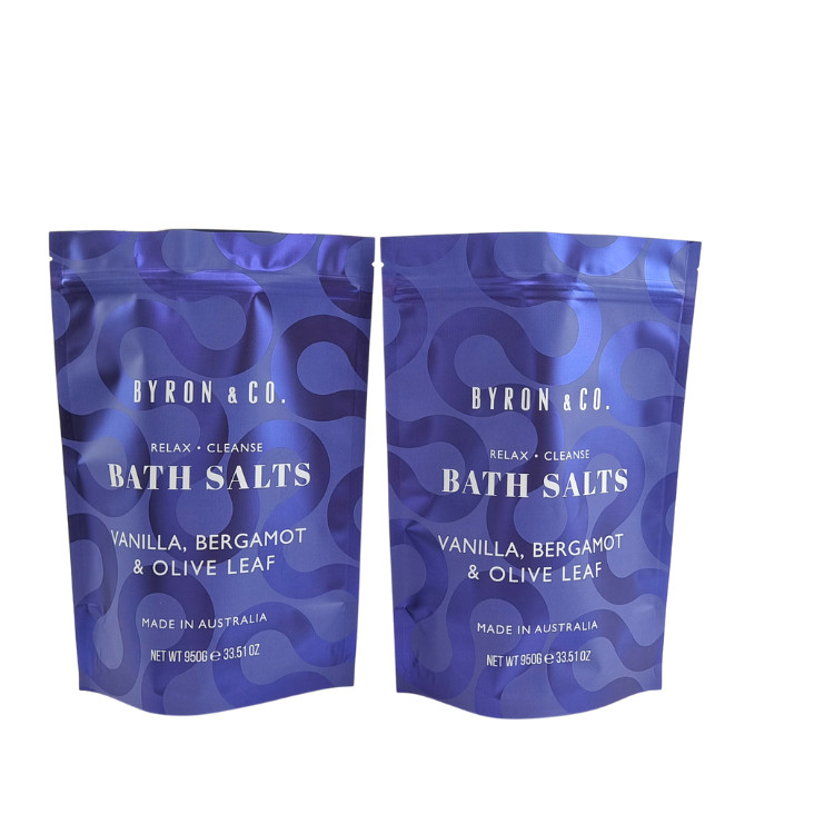 Матовый печатный перезамыкающийся пакет упаковки Zip Lock Пластиковая ванна Соль для тела Scrub Стоящий мешок с резьбой