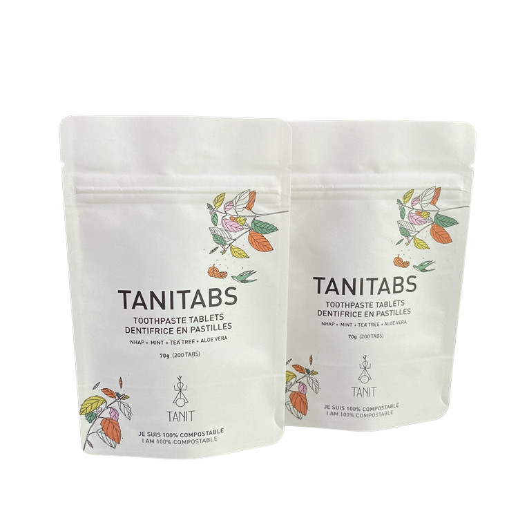 Настройка водонепроницаемая биоразлагаемая Pla Kraft бумажная рюкзак Ziplock сумка рюкзак Stand Up Pouch