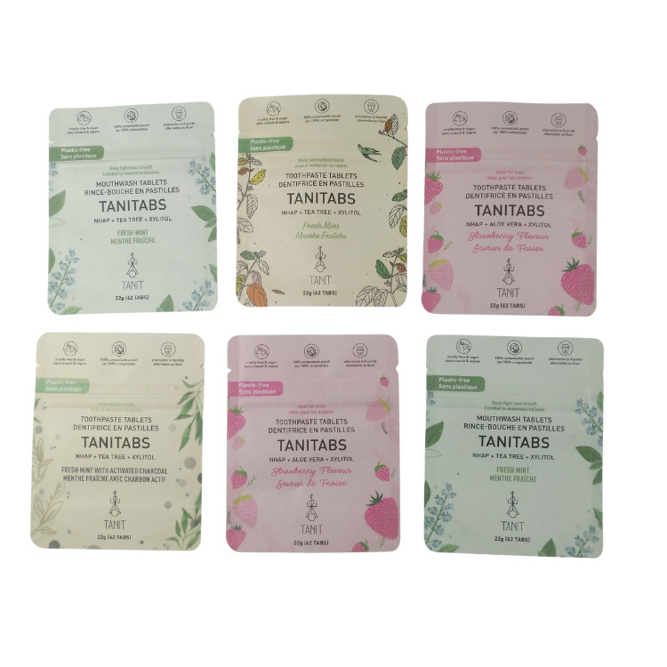 Экологически чистые Ziplock Stand Up Food Packaging 100% Компостируемые биоразлагаемые Kraft Paper Pouch Bags