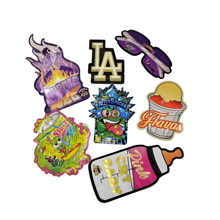 3.5г настраиваемая упаковка и печать логотипа специальная уникальная форма внутри печатная голографическая мешочка Mylar