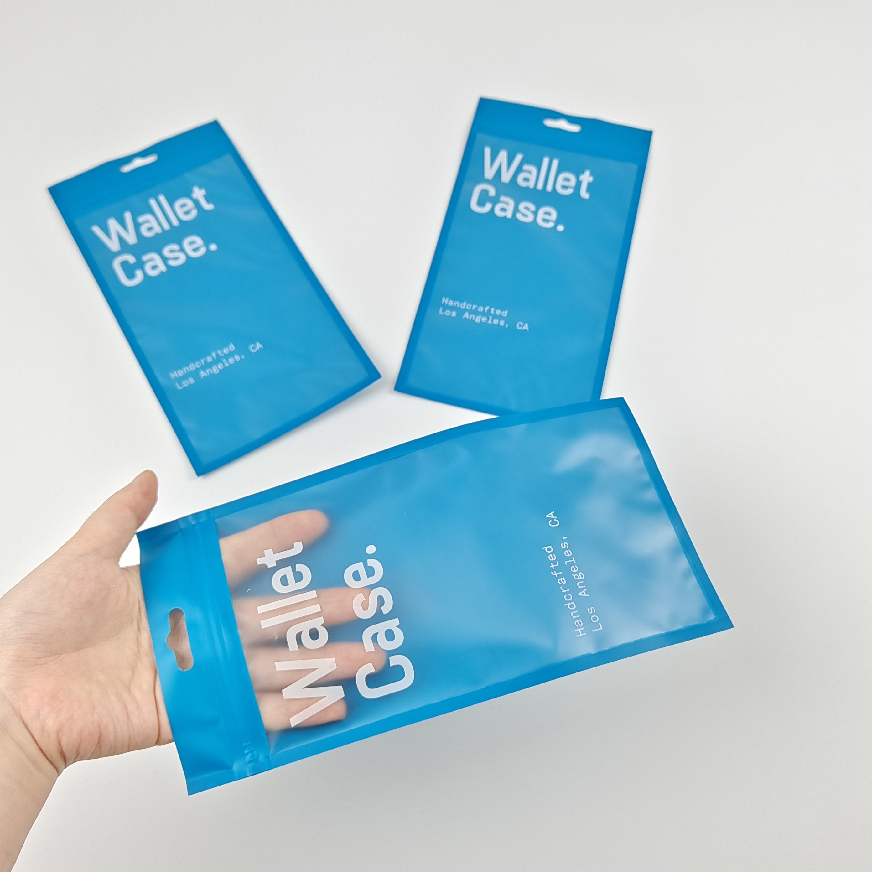 Трехсторонний герметичный цип, плоский кошелек, телефонный кошелек, пластиковые пакеты