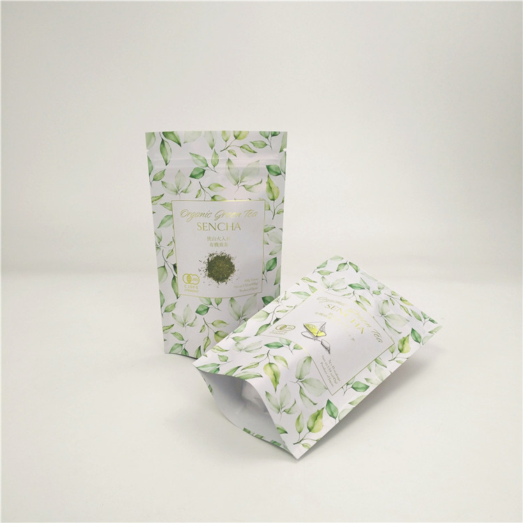 co дружественный 3-сторонний герметичный kraft бумажный пакет для переработки черного логотипа напечатанный небольшие 5 граммовые бумажные пакеты