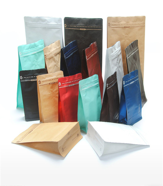 Напечатанные пакеты из бумажной бумаги для упаковки из крафт-бутылок с плоским дном