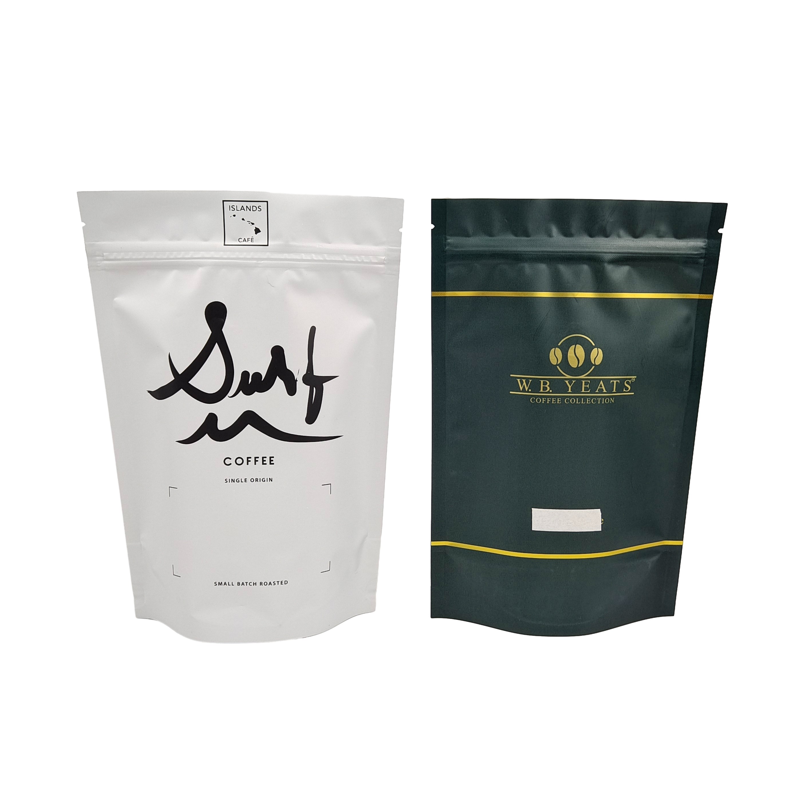 100г 200г Кофейные бобы на заказ Перезамыкаемые мешки с циплок Матовый алюминиевый фольга Кофейные мешки с клапанами