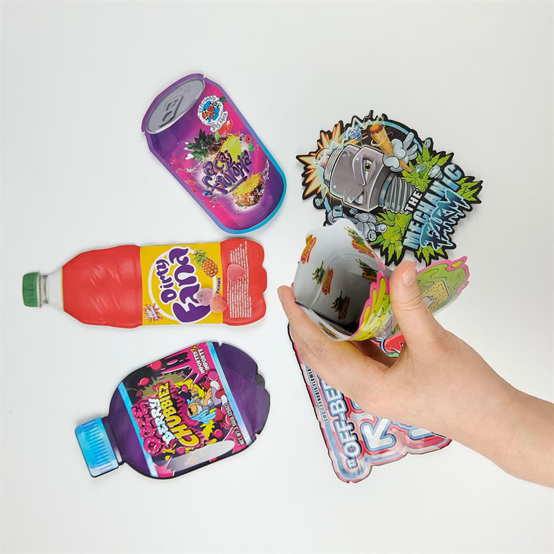 Дизайн печати логотипа на заказ 3,5 г Скупочки с резкой резьбой Нерегулярные запахозащитные сумки Скупочки с резкой резьбой Майлар