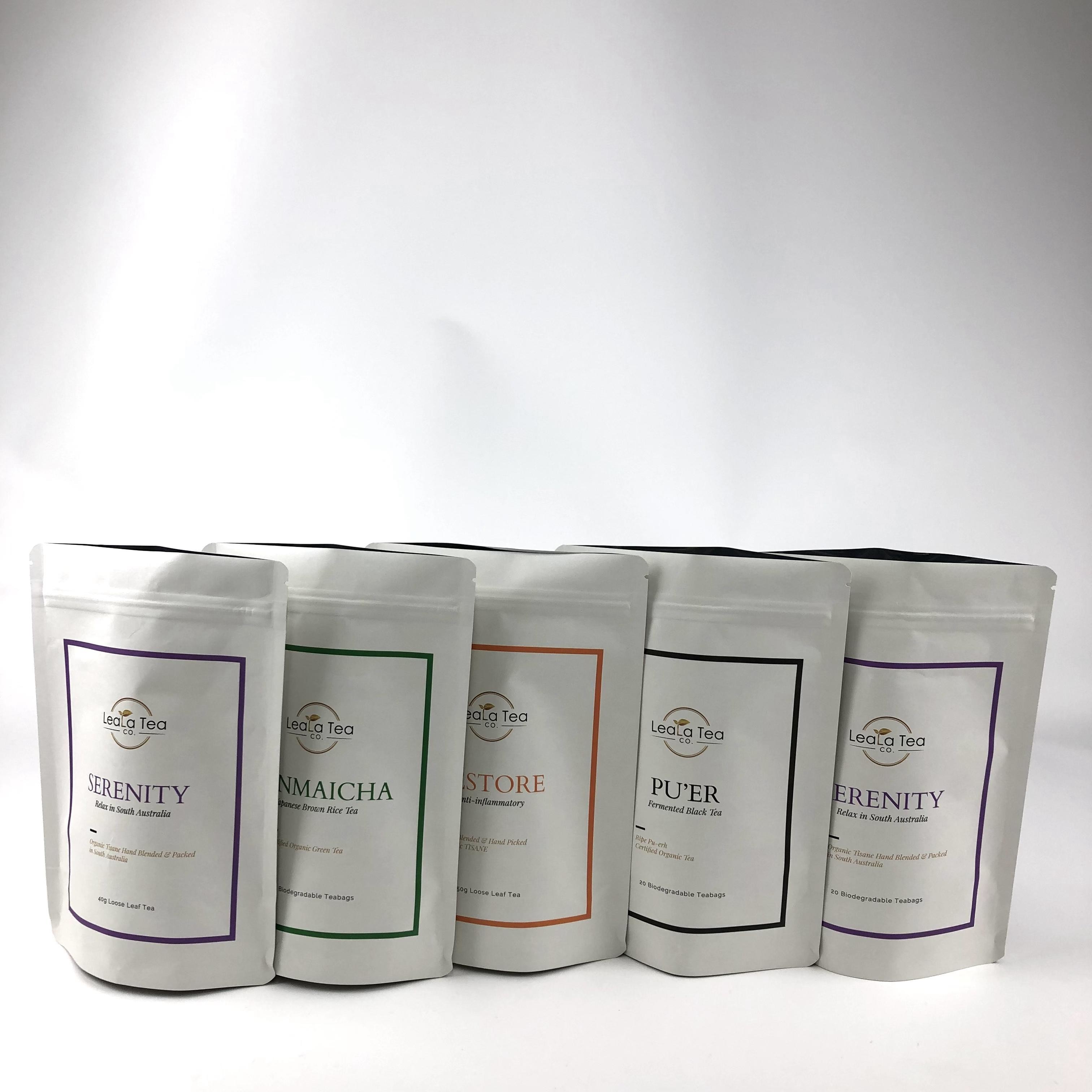 Переговорный способ доставки и дегазирующий клапан Kraft Paper Bags Tea Bags Packaging