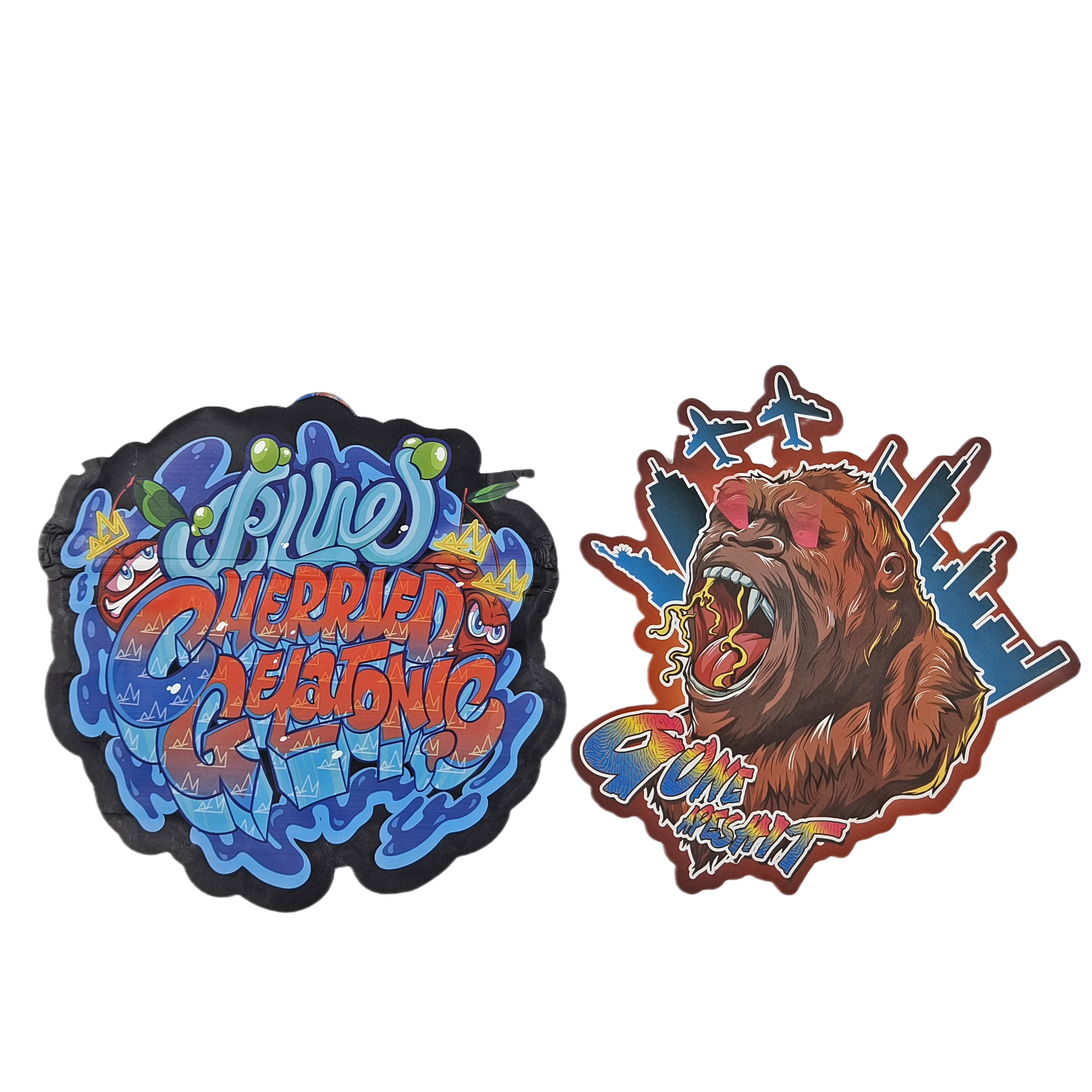 Дизайн на заказ Печатные мешки Mylar упаковка Мягкий пластик 3,5 г мешки Mylar Срез неравномерный мешки упаковка