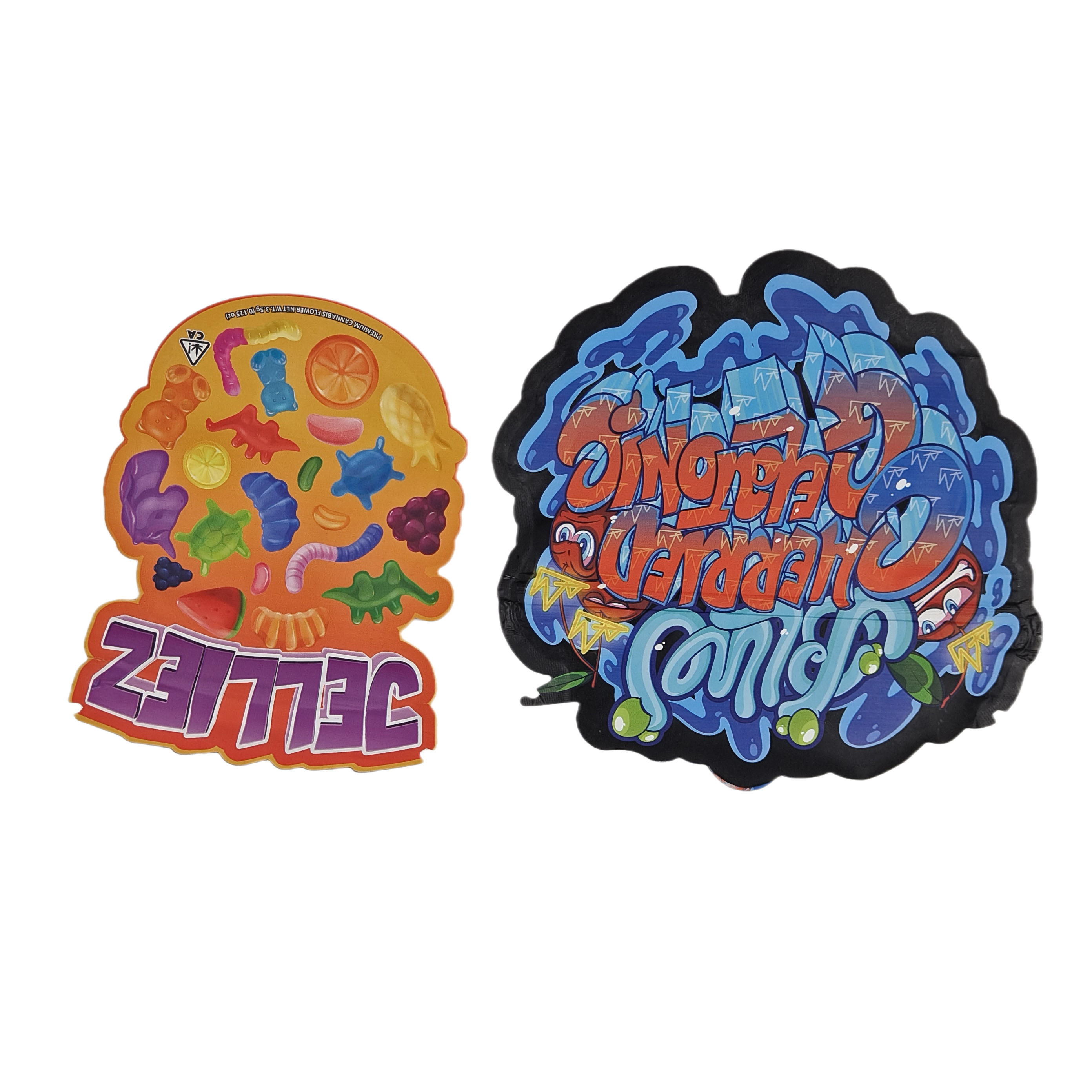 Специальное печатное мягкое сенсорное голографное резка нерегулярная специальная форма пластиковая резьба Mylar упаковочная сумка