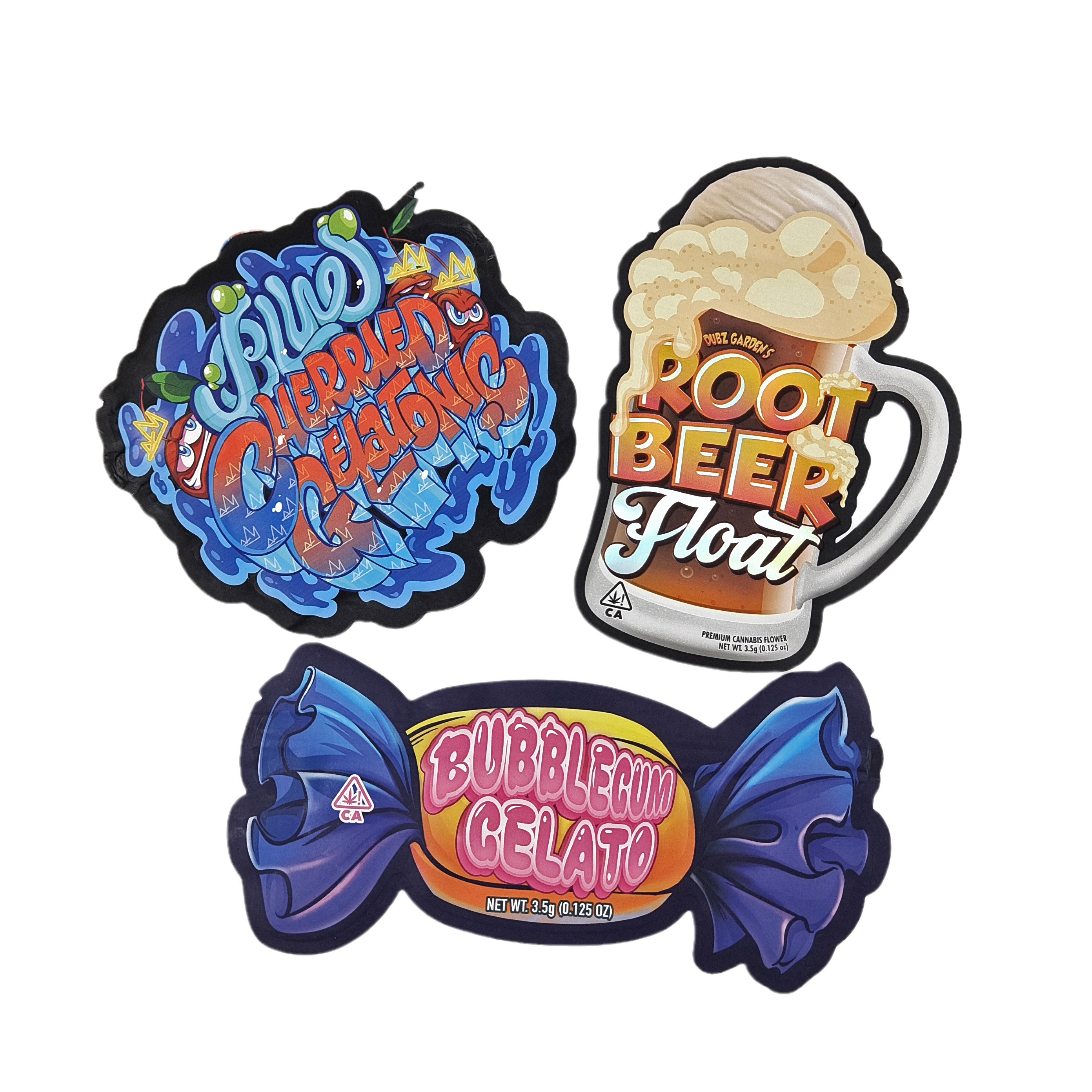 Специальная печать 3.5g 7g 14g 28g Специальная форма Противовоздушная пищевая кондитерская сумка