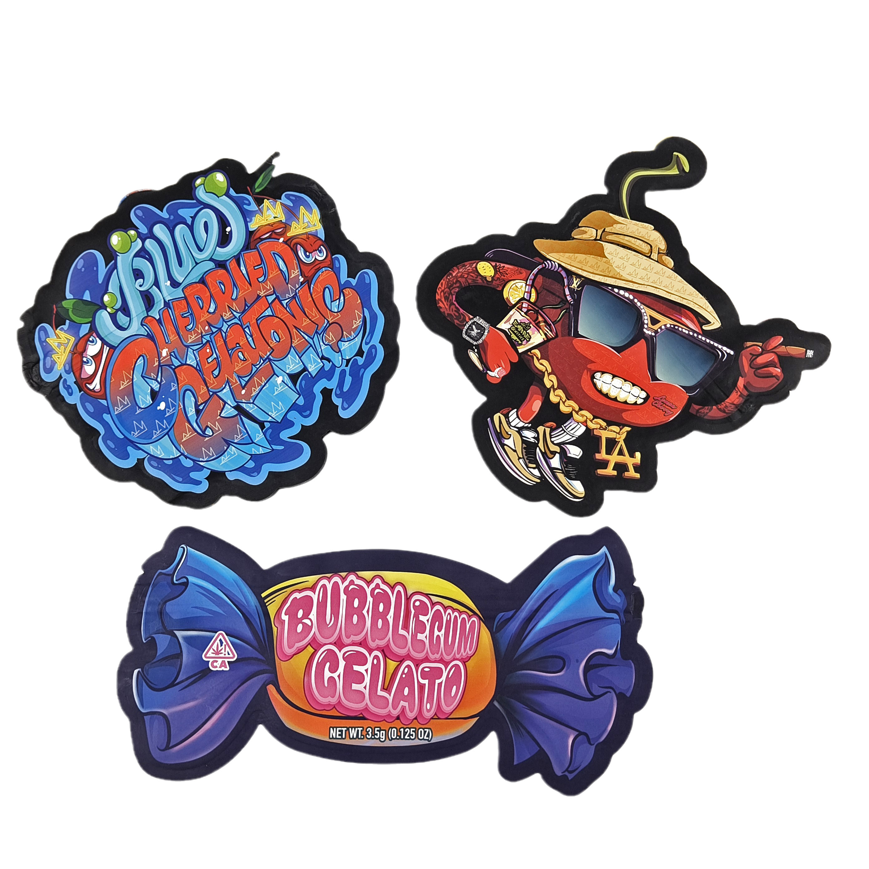 Настроенный матовый логотип перезамыкаемый пластиковый мешок в форме запаха, безотрезокный циплок 3,5 миляров для конфеты