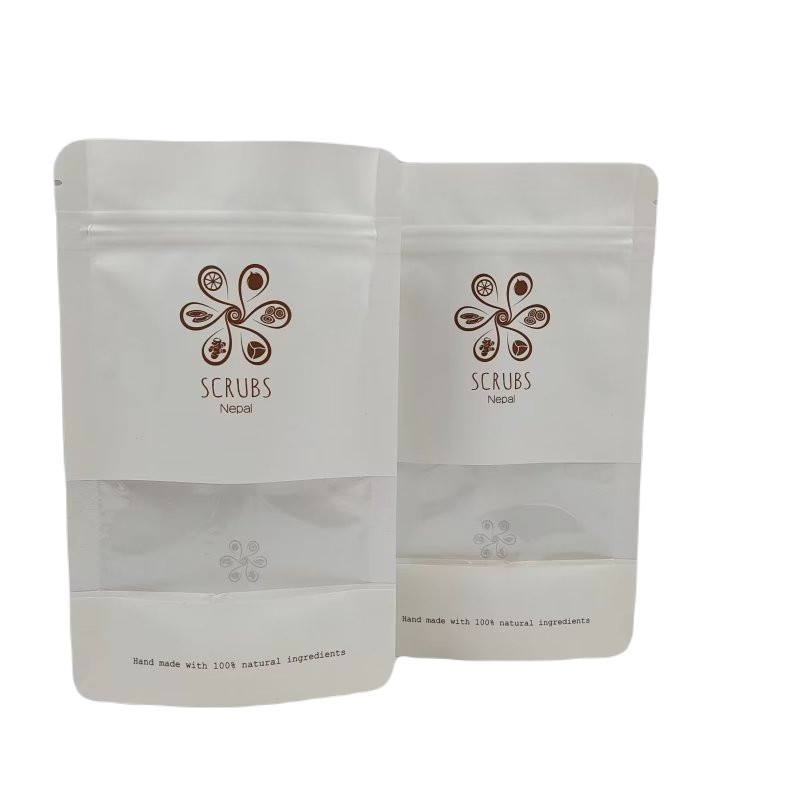 Прозрачное окно Пластиковые рюкзаки с резьбой Стоящий мешок фольга Ламинированная цифровая печать