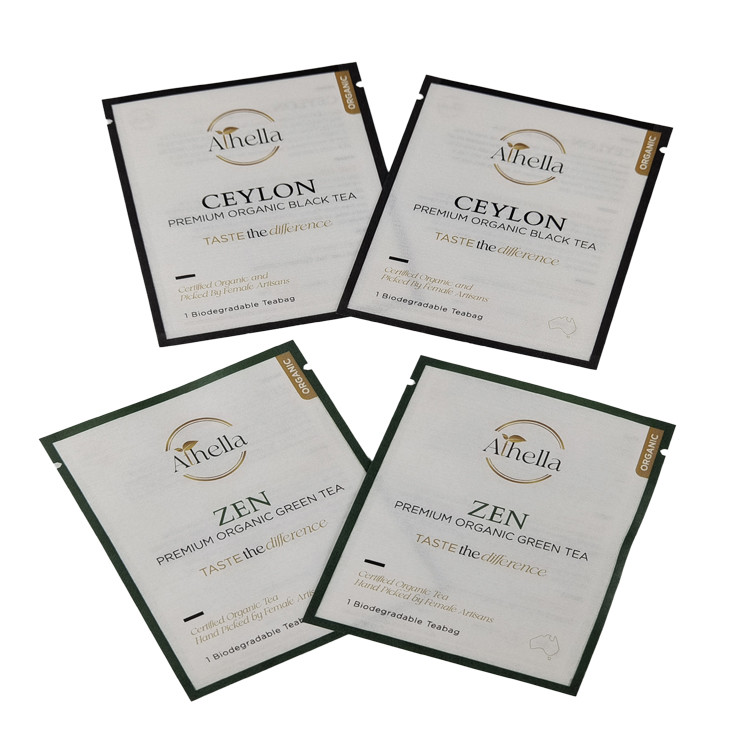 Заказ любых размеров чайных пакетов упаковки с трехсторонней печатью мешка формы и размеров