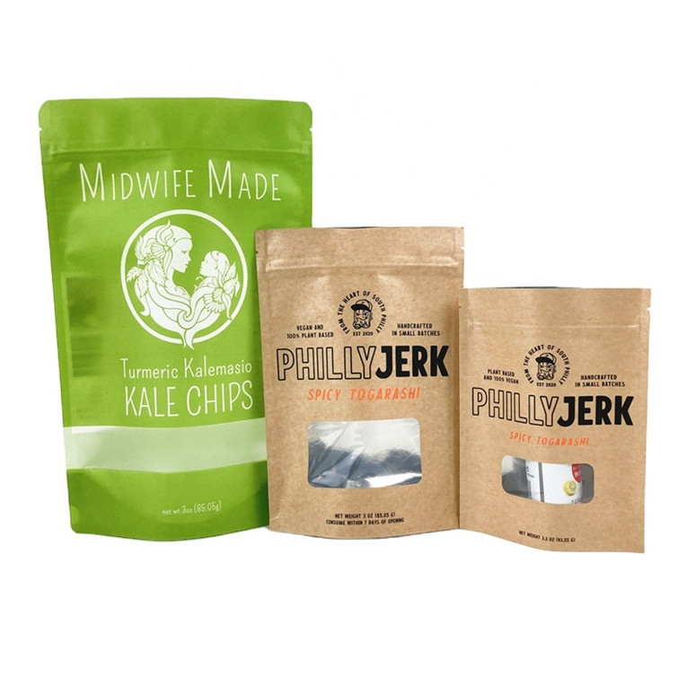 Заказные личные логотипы Белые пакеты из крафт-бумаги для печенья Пирожные орехи Пищевые продукты порошок Пища для домашних животных 100% биоразлагаемая Без запаха B