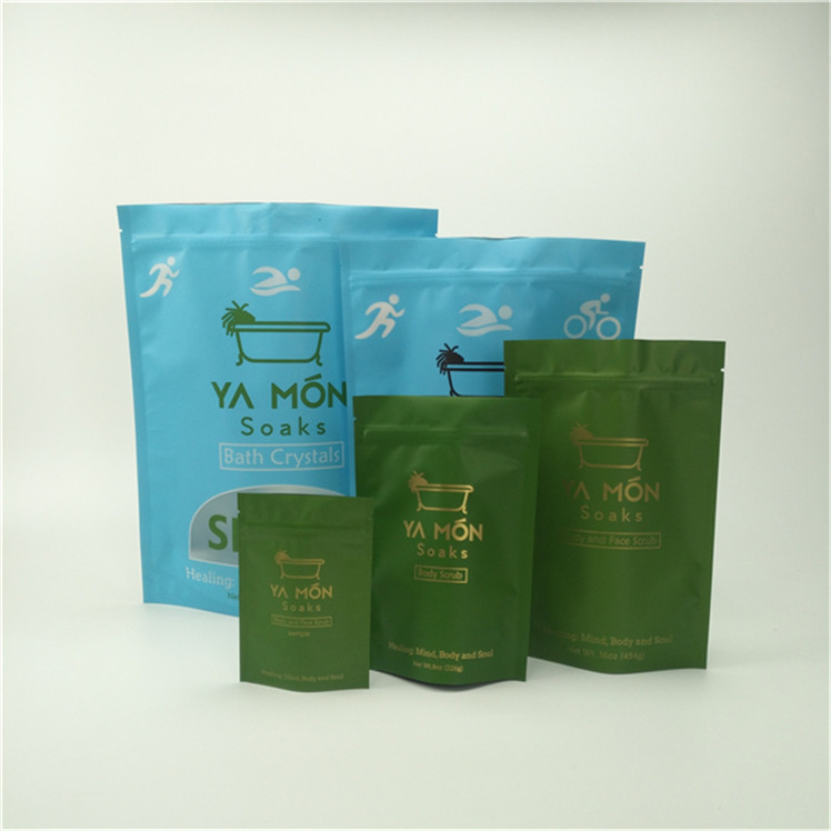 Экологически чистый и безопасный материал Маттовая отделка Высокий мешок с молниеносной решеткой Устойчивые к влаге пищевые пластиковые упаковочные мешки