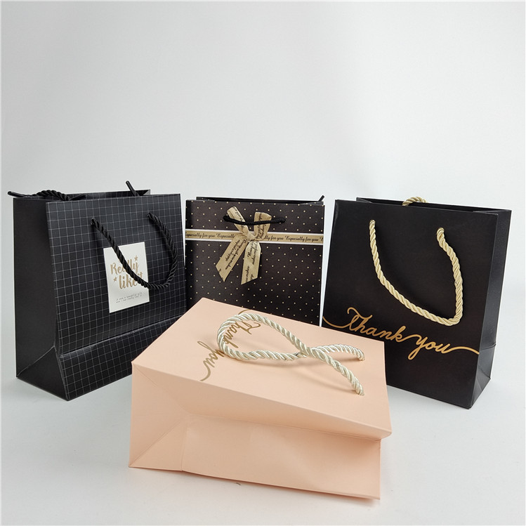 Высококачественный цифровой печатный логотип печатный бумажный пакет для покупок Белый 110 грамм многоразовый