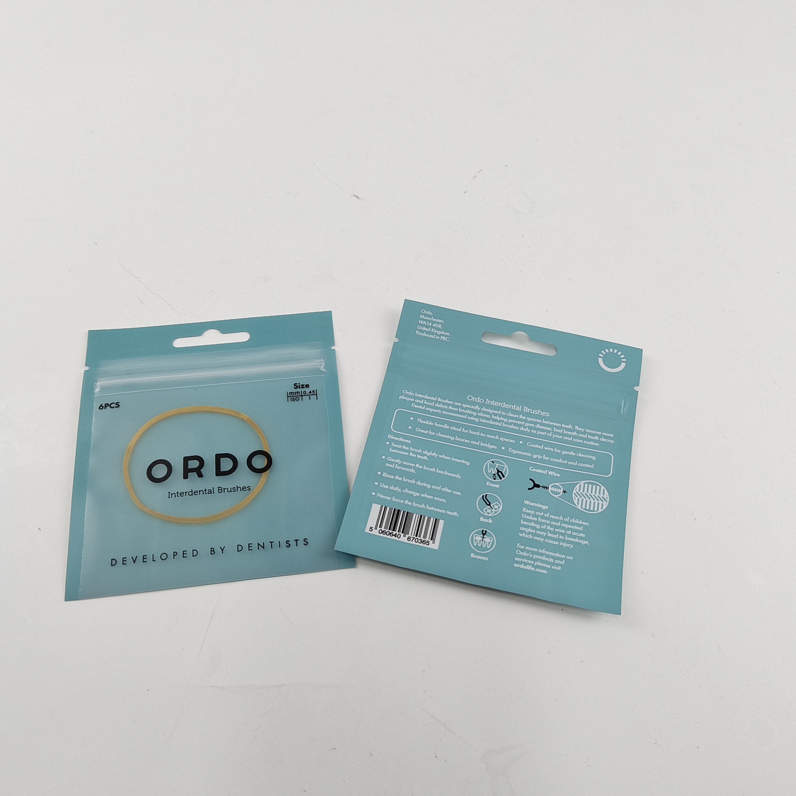 Экологически чистые самые продаваемые перерабатываемые мешки с трехсторонним уплотнением для ухода за зубами