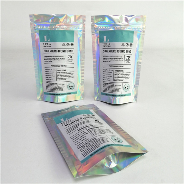 Оптовая настройка логотипа Цифровая печать Пластик ПЭТ гладкая подходящая цена Стоять вверх сумки с молниеносной решеткой