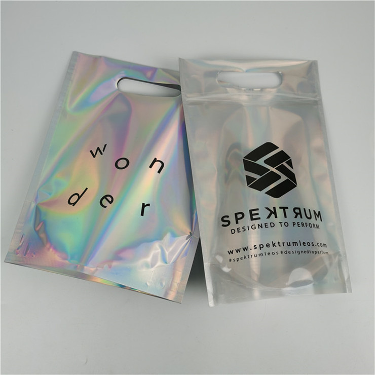 Высококачественный логотип Custom Printed Fashion Pack Custom Thickness Leak Proof Holographic Film Mylar Bags