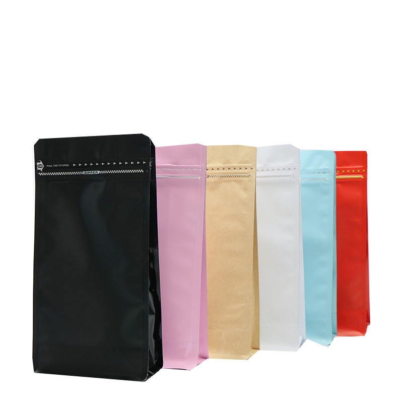 ресеалабле прокатанная сумка кофе 500г пластиковой упаковки еды плоского дна блока алюминиевой фольги 1кг с клапаном