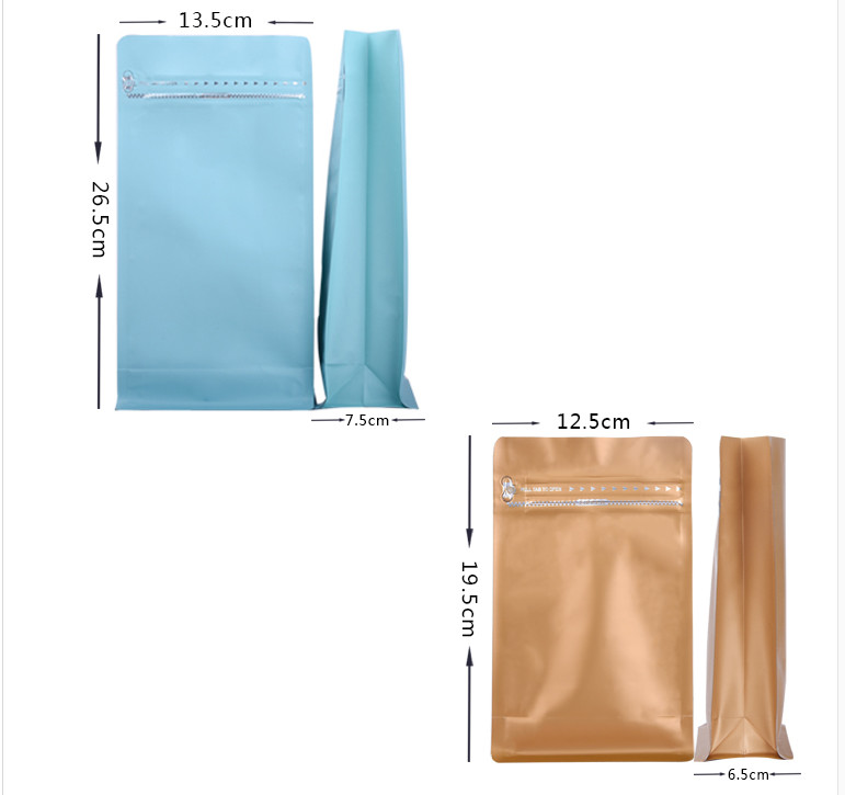 Многоразовая матовая черная упаковка пластиковых мешков стоит вверх мешок для кофейного зерна