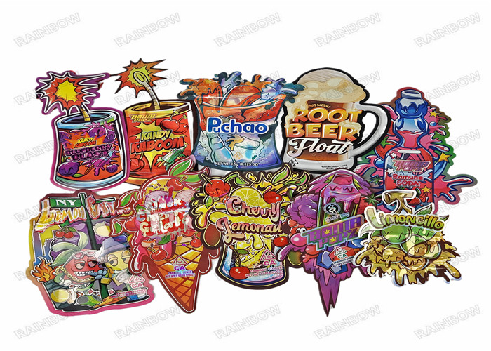 Holograph изготовленные на заказ сформированные алюминиевые сумки Mylar упаковки еды мягкого прикосновения 3.5g умирают отрезанные мешки