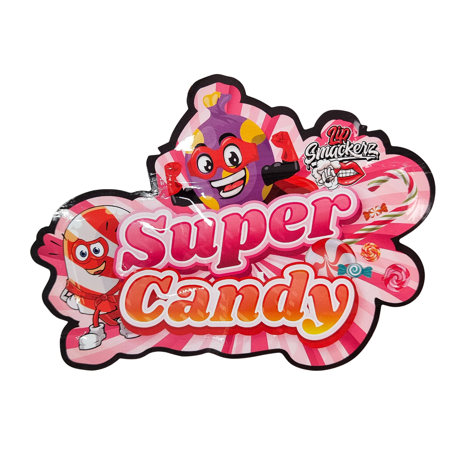 Высеченная пластиковая упаковка 3,5 г с глянцевой застежкой-молнией из майлара для упаковки жевательных конфет с травами, герметичная, глянцевая поверхность