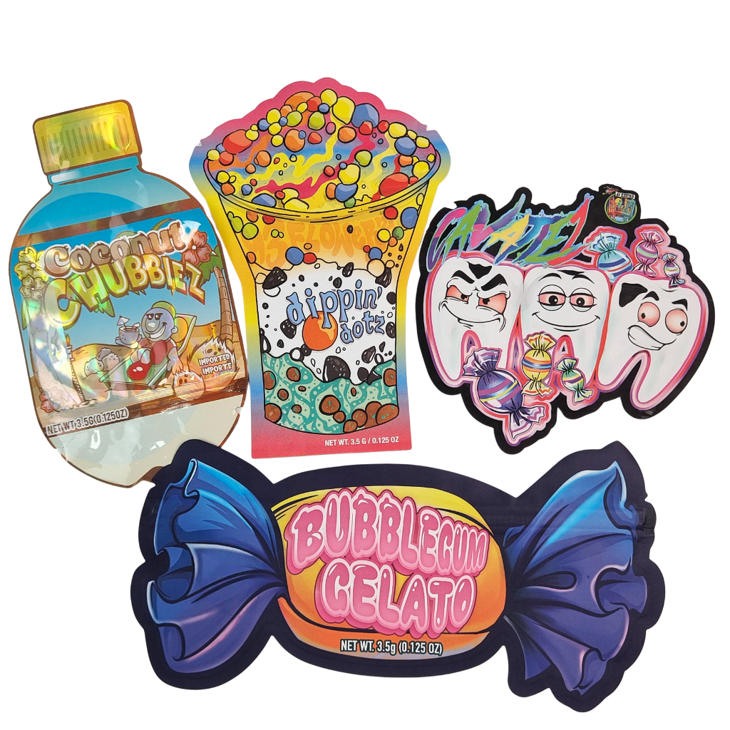 Настраиваемый логотип 3.5g 7g 14g Перезагружаемый ПЭ Пластиковый пищевой герб Упаковка Zip Lock Foil Pouch Детский запахоустойчивый травяной резинный пакет Mylar