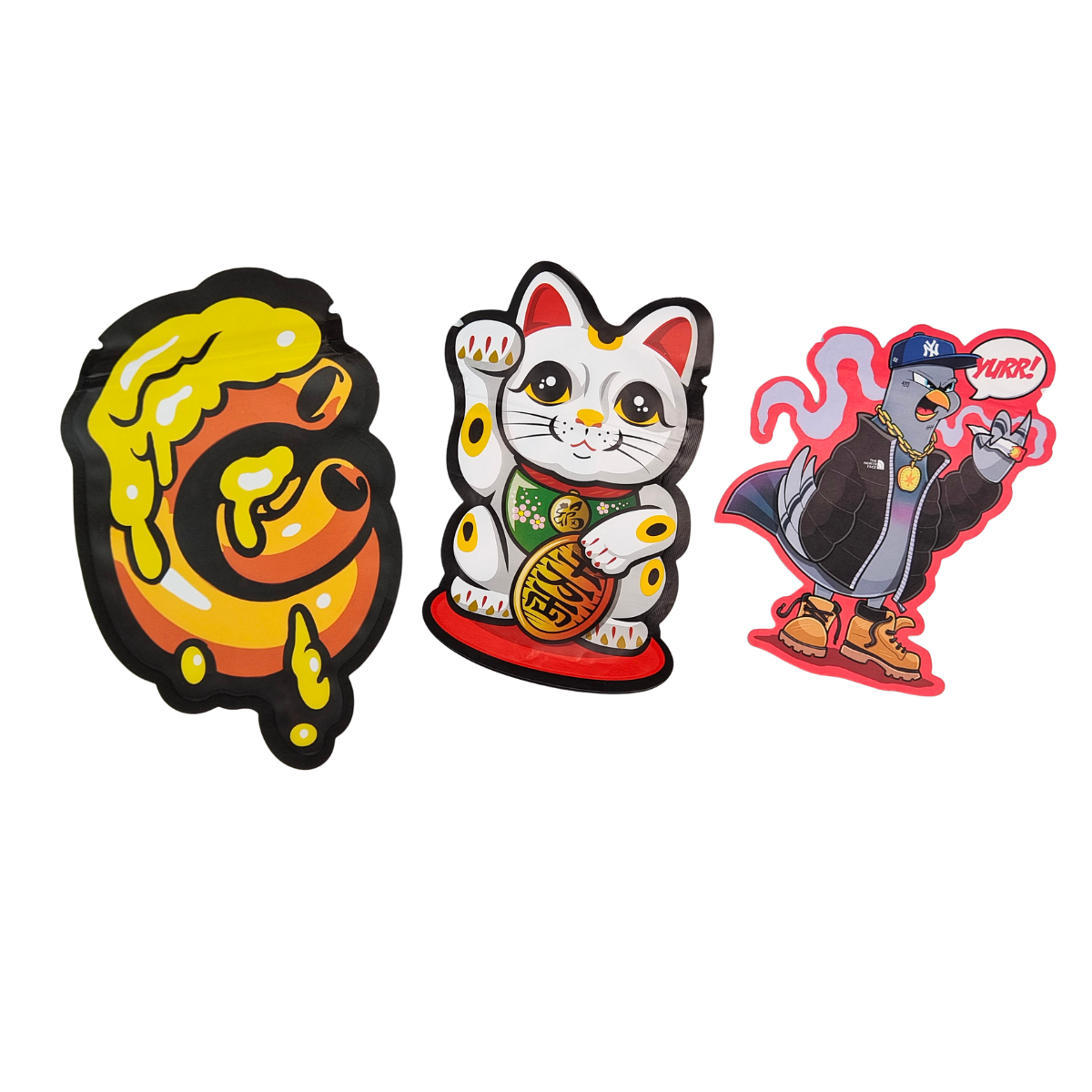 Трёхсторонний запаянный пакет с защитой от детей, голографический майлар, алюминиевая фольга, пакет для упаковки закусок