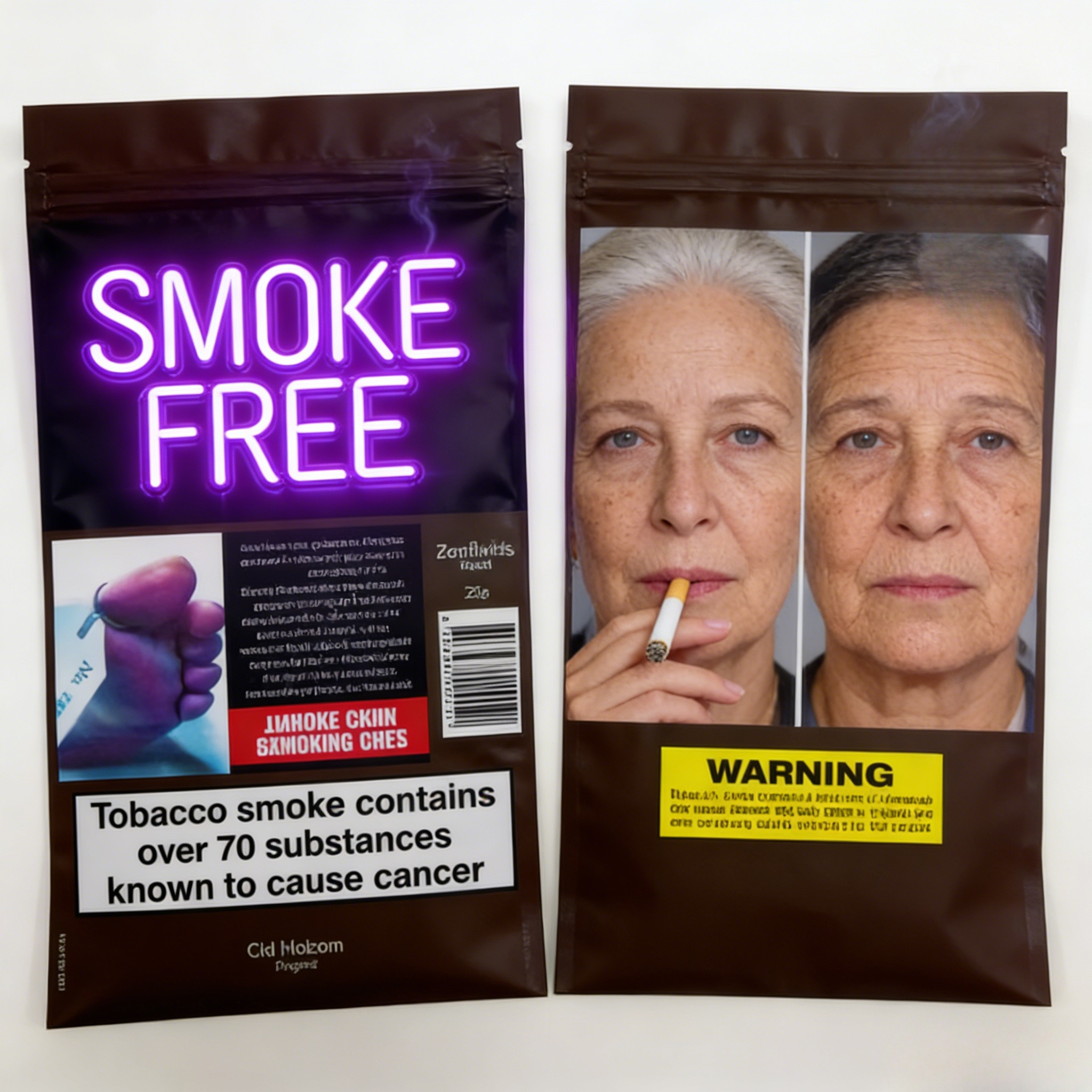 Перезамыкаемая трехсторонняя печать 25g 30g 40g 50g 100g Курильный табачный мешок с листьями