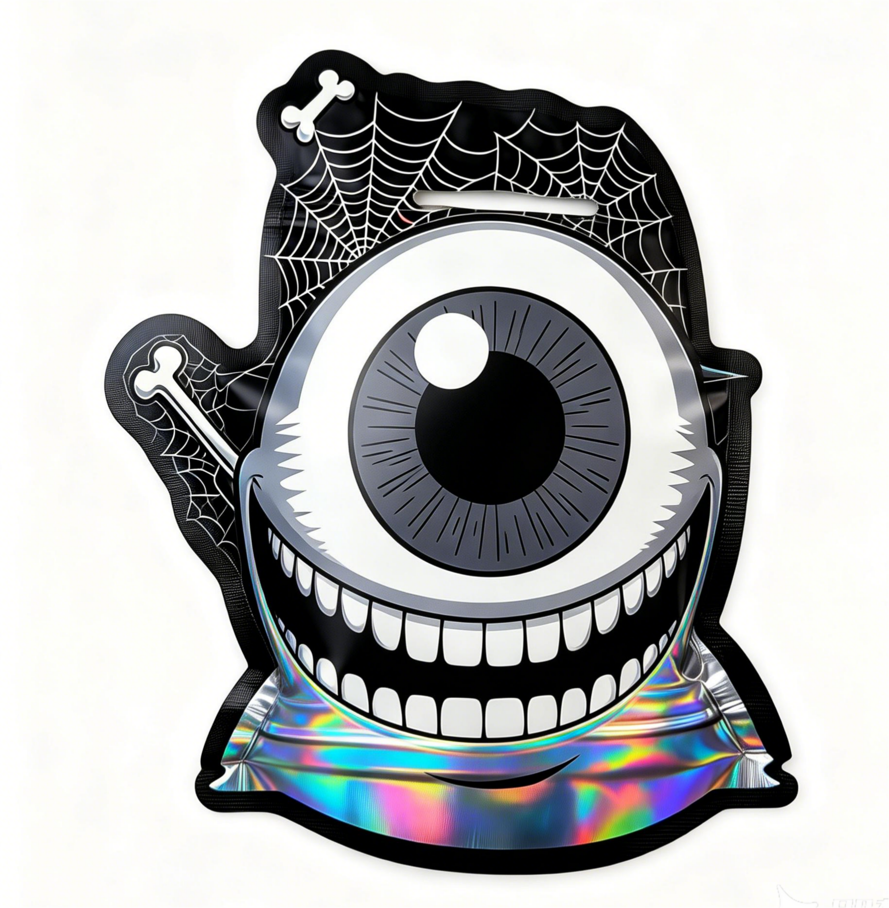 Custom Die Cut Mylar Bags with Child-proof Zippers and Holographic Design for Snack Packaging