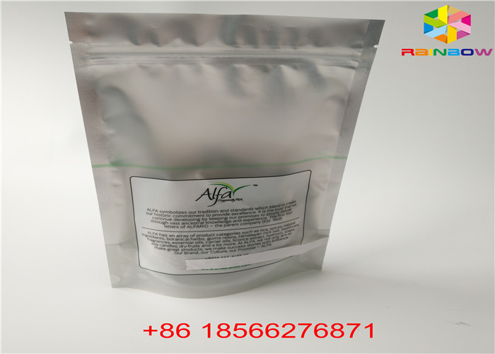 Лоснистые серебряные стоят вверх материал сумки алюминиевой фольги мешка упаковывая ясный пластиковый