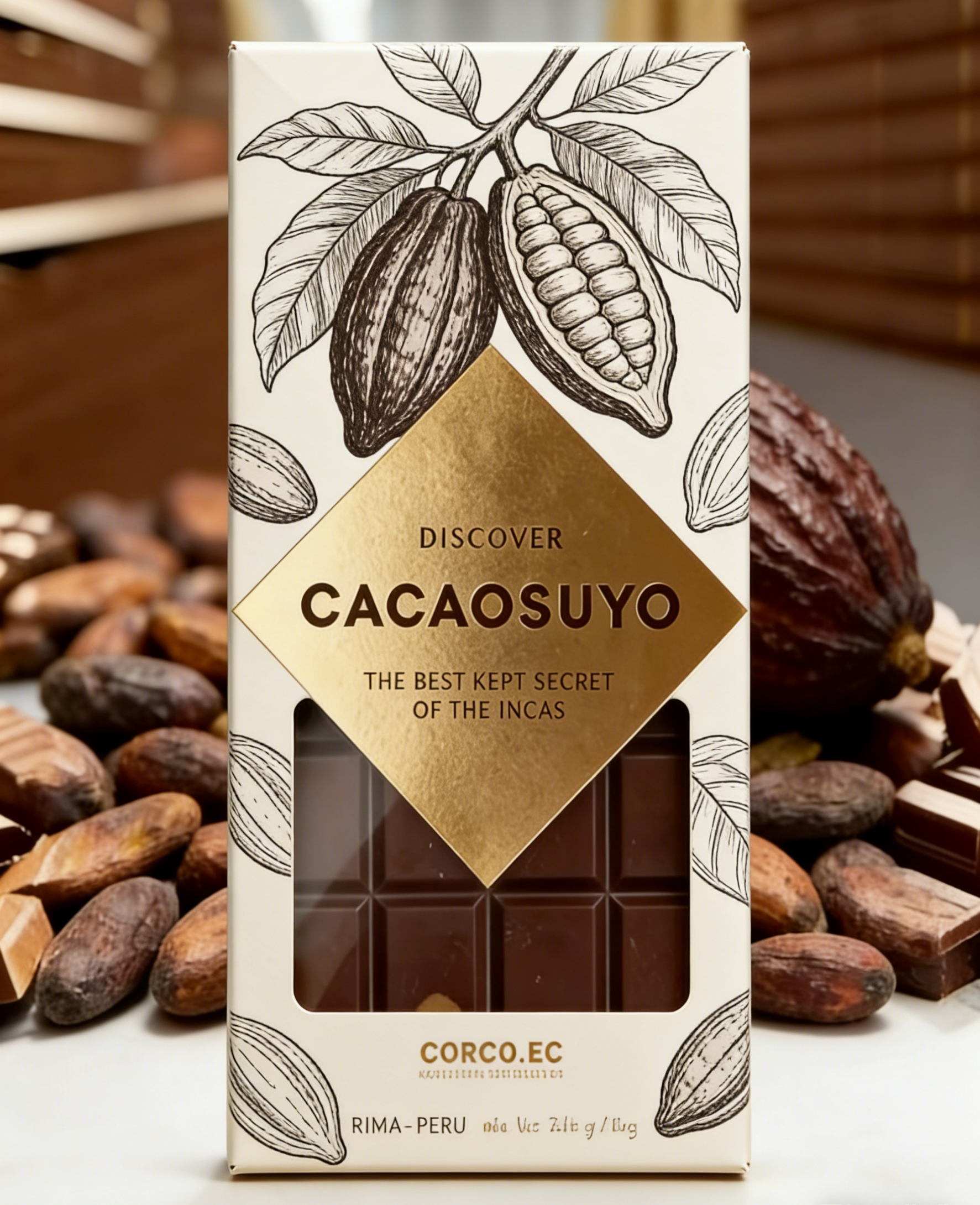 Индивидуальная биоразлагаемая коробка из крафт-бумаги пищевого качества с прозрачным окном для упаковки шоколадных батончиков