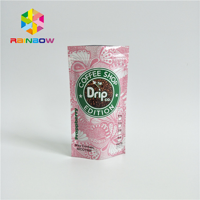 Прокатанная материальная упаковка пластиковых мешков Зиплок стоит вверх сумки с одним клапаном пути