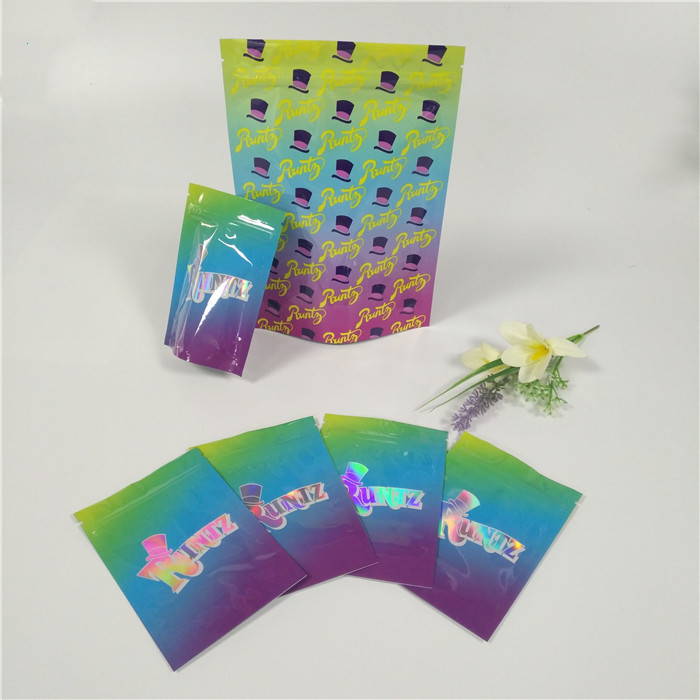 Ресеалабле пластикового Холограм сияющие стоят вверх доказательство запаха сумок Рунтц мешков Зиплок