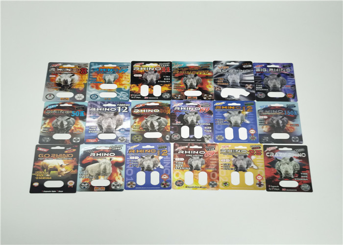 Пакет таблетки повышения карты волдыря влияния огня Рхино50К 3д упаковывая мужской для таблеток секса капсулы