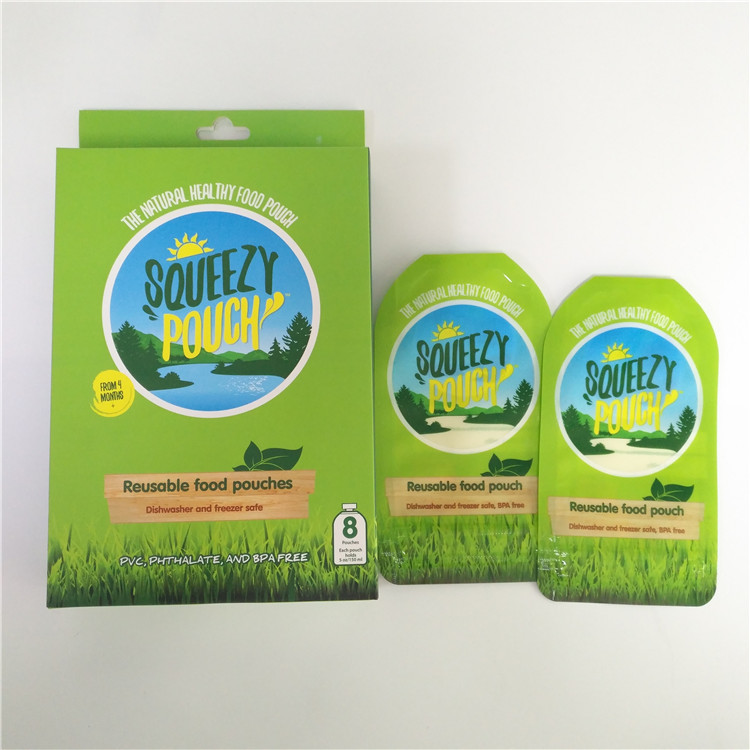 Многоразовый мешок Споут упаковывая молнию БПА свободно напечатанную таможней двойную с соплом