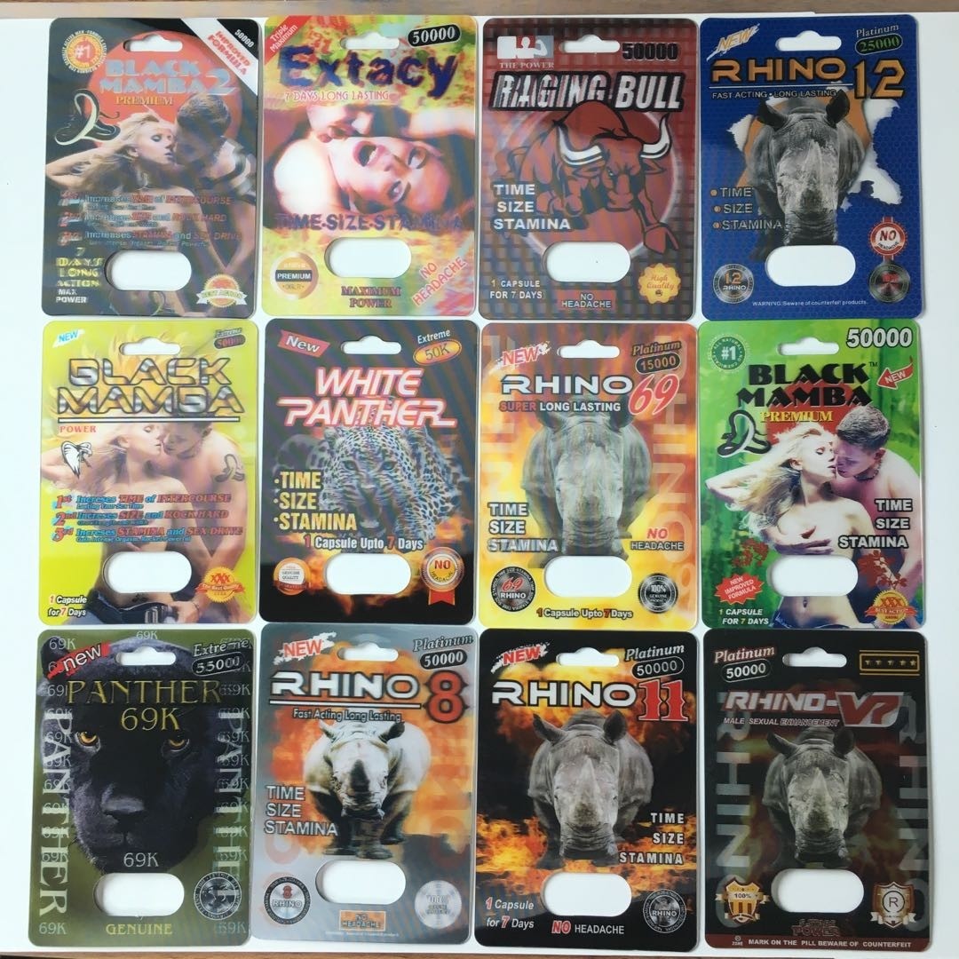 Ресиклабле пакет таблетки повышения носорога 25к пантеры бумажной карты упаковывая мужской